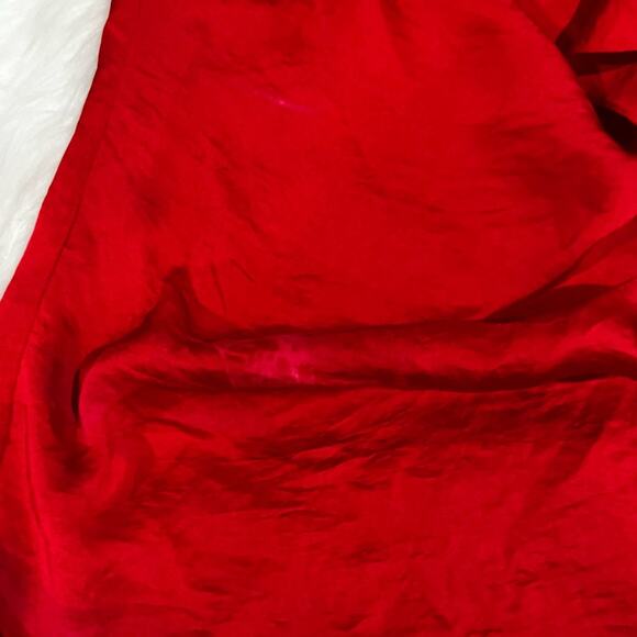 NEW Michael Kors Classic Flutter Draped Ruffle Crinkle Sleeveless Top Red 2 NWOT - Picture 15 of 16